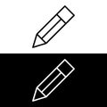 Pencil flat icon. Single high quality outline symbol of graduation for web design or mobile app Royalty Free Stock Photo