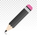 Pencil flat vector colour icon for apps or websites