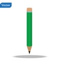 Pencil, Flat vector icon, wooden green pencil on white background. EPS10 Royalty Free Stock Photo