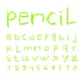 Pencil font Hand drawn. Vector illustration