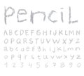 Pencil font Hand drawn. Vector illustration