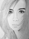 Girl portrait pencil sketch