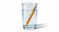 Pencil in Glass of Water Optical Illusion Royalty Free Stock Photo