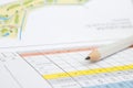 Pencil on a golf scorecard Royalty Free Stock Photo