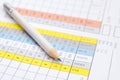 Pencil on a golf scorecard Royalty Free Stock Photo
