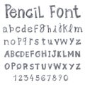 Pencil graffiti Hand drawn alphabet Royalty Free Stock Photo