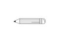 Pencil has a hexagonal shape with a sharpened graphite tip on the Royalty Free Stock Photo