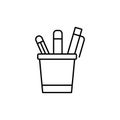 Pencil holder icon element of school icon for mobile concept and web app. Thin line pencil holder icon can be used for web and Royalty Free Stock Photo