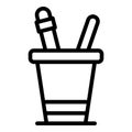 Pencil holder icon, outline style