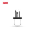 Pencil holder icon vector design isolated 3