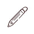 Pencil icon in doodle style. Design for school. Vector illustration isolated on a white background. Royalty Free Stock Photo