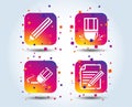 Pencil icon. Edit document file. Eraser sign. Royalty Free Stock Photo