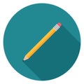 Pencil icon in flat design.