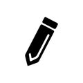 Pencil Icon In Flat Style Vector For Apps, UI, Websites. Black Icon Vector Illustration Royalty Free Stock Photo