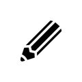 Pencil Icon In Flat Style Vector For Apps, UI, Websites. Black Icon Vector Illustration Royalty Free Stock Photo