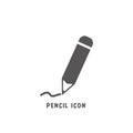 Pencil icon simple flat style vector illustration