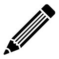 Pencil icon in solid style for any projects Royalty Free Stock Photo