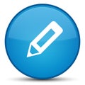 Pencil icon special cyan blue round button Royalty Free Stock Photo
