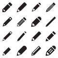 Pencil Icon Vector Perfect Black