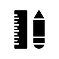 Pencil vector glyph flat icon Royalty Free Stock Photo