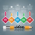 Pencil, idea, education icon. Business infographic.