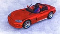 Pencil illustration of a red 1992 Dodge Viper RT10 View B2