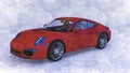 Pencil illustration of a red Porsche 911 Carrera  View B2 Royalty Free Stock Photo