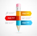 Pencil Infographic Education Concept. Vector