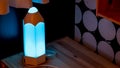 Pencil lamp. Children`s light blue