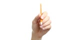 Pencil in the left hand Royalty Free Stock Photo