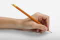 Pencil in the left hand Royalty Free Stock Photo