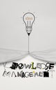 Pencil lightbulb idea draw rope open wrinkled paper show graphic Royalty Free Stock Photo