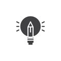 Pencil lightbulb vector icon Royalty Free Stock Photo