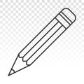 Pencil line art vector icon for apps or websites Royalty Free Stock Photo