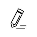 Pencil Line Icon In Flat Style Vector For Apps, UI, Websites. Black Icon Vector Illustration Royalty Free Stock Photo