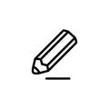 Pencil Line Icon In Flat Style Vector For Apps, UI, Websites. Black Icon Vector Illustration Royalty Free Stock Photo