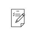 Pencil, list, paper icon. Element of education illustration. Signs and symbols can be used for web, logo, mobile app, UI, UX