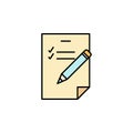 pencil, list, paper icon. Element of education illustration. Signs and symbols can be used for web, logo, mobile app, UI, UX on