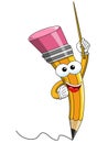 Pencil Mascot cartoon stick teaching isolated