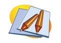 Pencil and not pad illustration Royalty Free Stock Photo