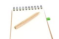 Pencil on notebook in white background Royalty Free Stock Photo