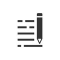 Pencil notepad icon in flat style. Document write vector illustration on white isolated background. Pen drawing business concept