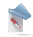 Pencil and notepad icon Royalty Free Stock Photo