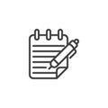 Pencil and notepad paper line icon Royalty Free Stock Photo