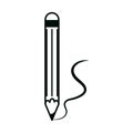 Pencil office supply stationery work linear style icon