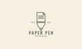 Pencil with page paper line logo vector icon symbol design graphic illustration Royalty Free Stock Photo