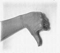 Pencil painted sketch drawing of a human femaile hand showing different gestures Royalty Free Stock Photo