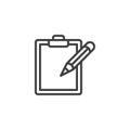 Pencil and paper clipboard line icon Royalty Free Stock Photo