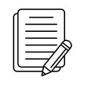 Pencil with paper icon, Notes icon sheet and pen. Contract vector icon. Royalty Free Stock Photo