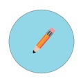 Pencil and pen icons. Flat design style modern vector illustration. Isolated on stylish color background. Flat long shadow icon. E Royalty Free Stock Photo